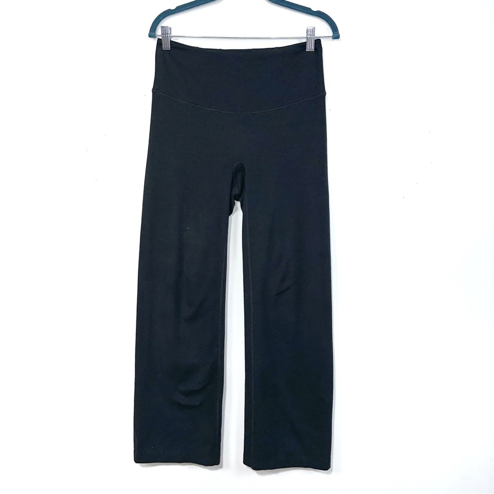 Spanx Women’s Flare Yoga Wide Leg Leggings Pants Double Waistband Black Size M